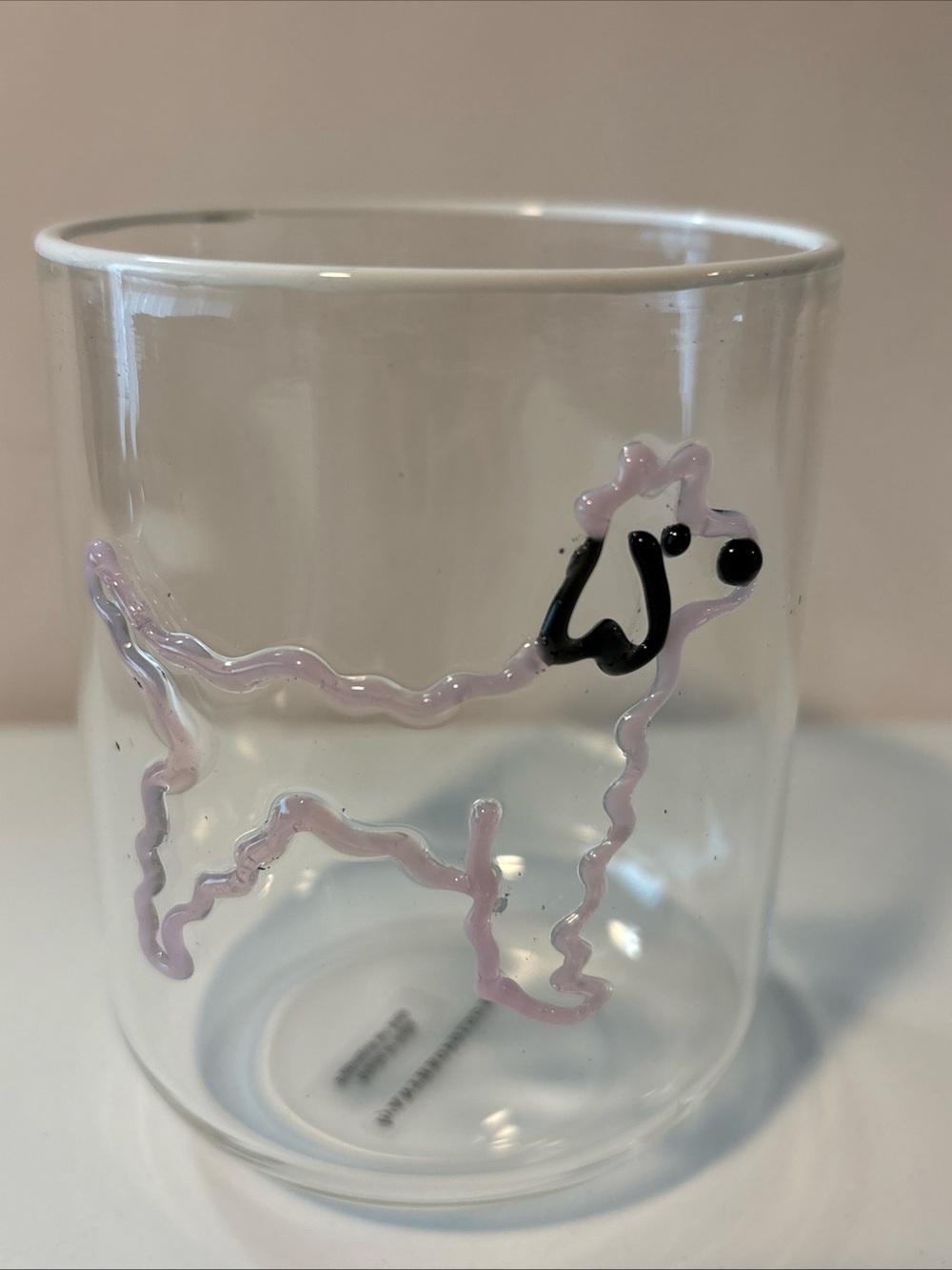 Anthropologie The Love Notes Icon Juice Glass - Poodle NIB